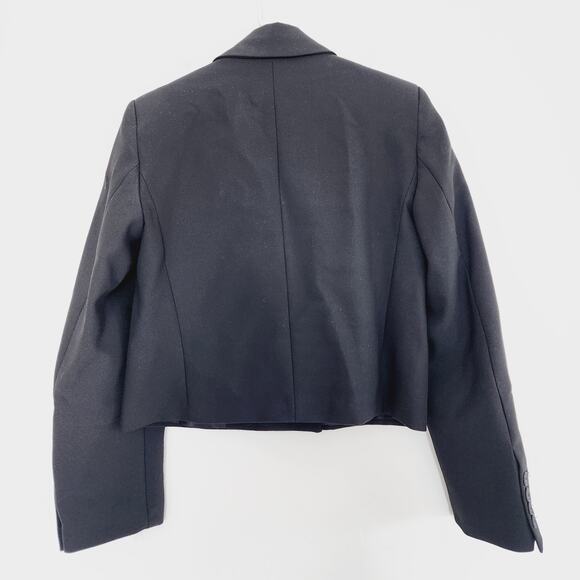 Zara Black Cropped Double Breasted Blazer Jacket Size Medium - Picture 6 of 10